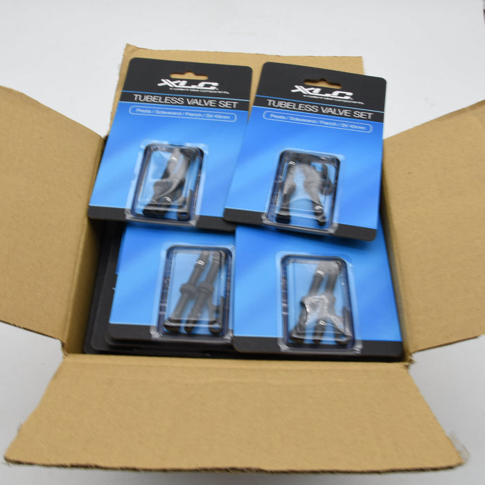 Wholesale Job Lot Fifty 50 x XLC Carded PU-X09 Tubeless Valve Set 45mm Length Black
