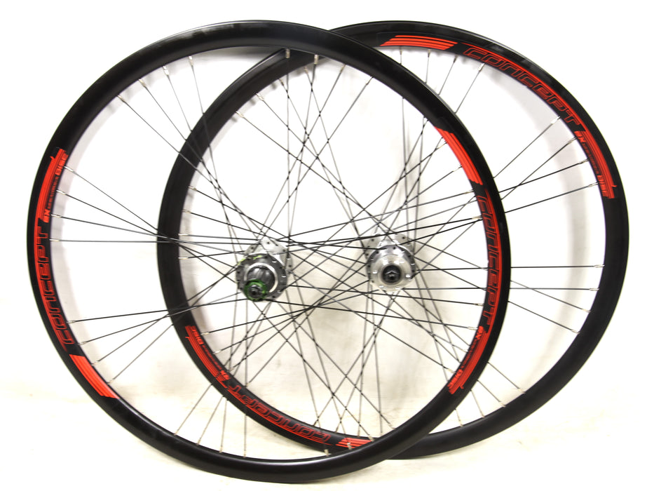 PAIR 29ER (622 x19) 8,9 OR 10 CASSETTE XC MTB WHEELS CONCEPT DISC BLACK RIMS WITH SEALED BEARING HUB