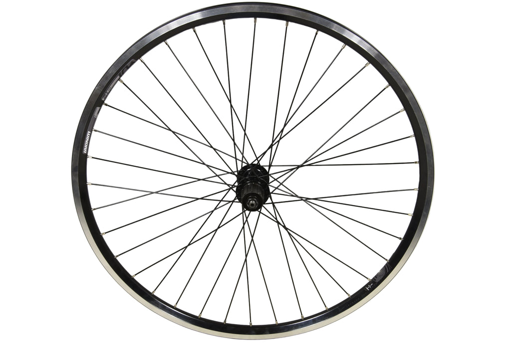 26" MTB Shimano FH-RM30 7 Speed Cassette Rear Mountain Bike Wheel Dual Wall Rim Black