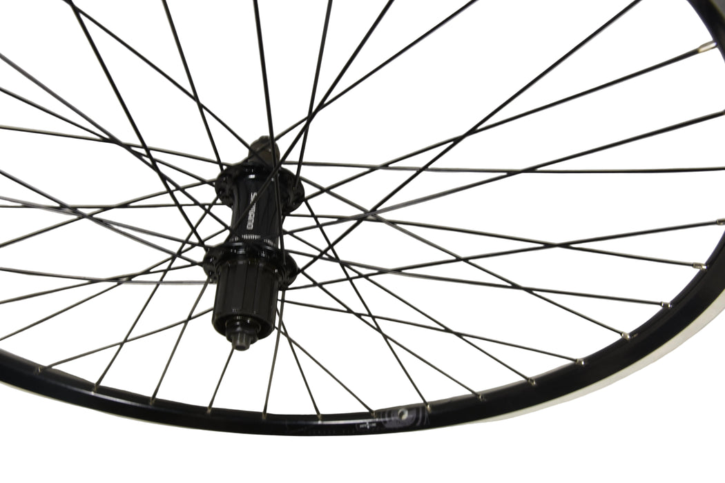 26" MTB Shimano FH-RM30 7 Speed Cassette Rear Mountain Bike Wheel Dual Wall Rim Black