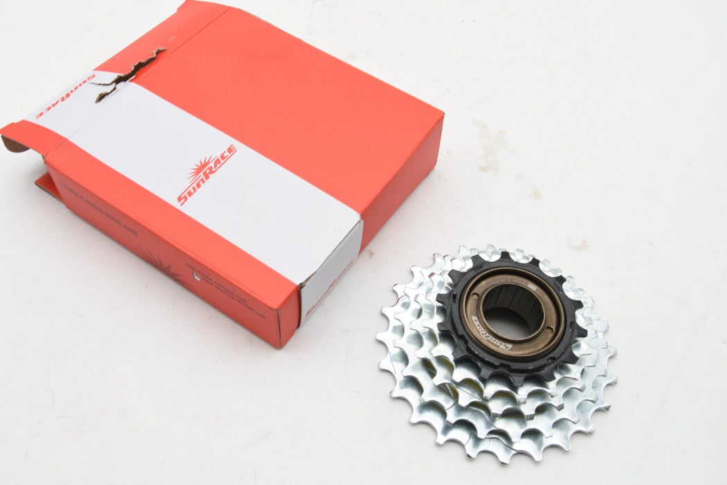 Sunrace 5 Speed 14 - 24T Screw On Road Bicycle Freewheel MFR2A5DP Silver/Black