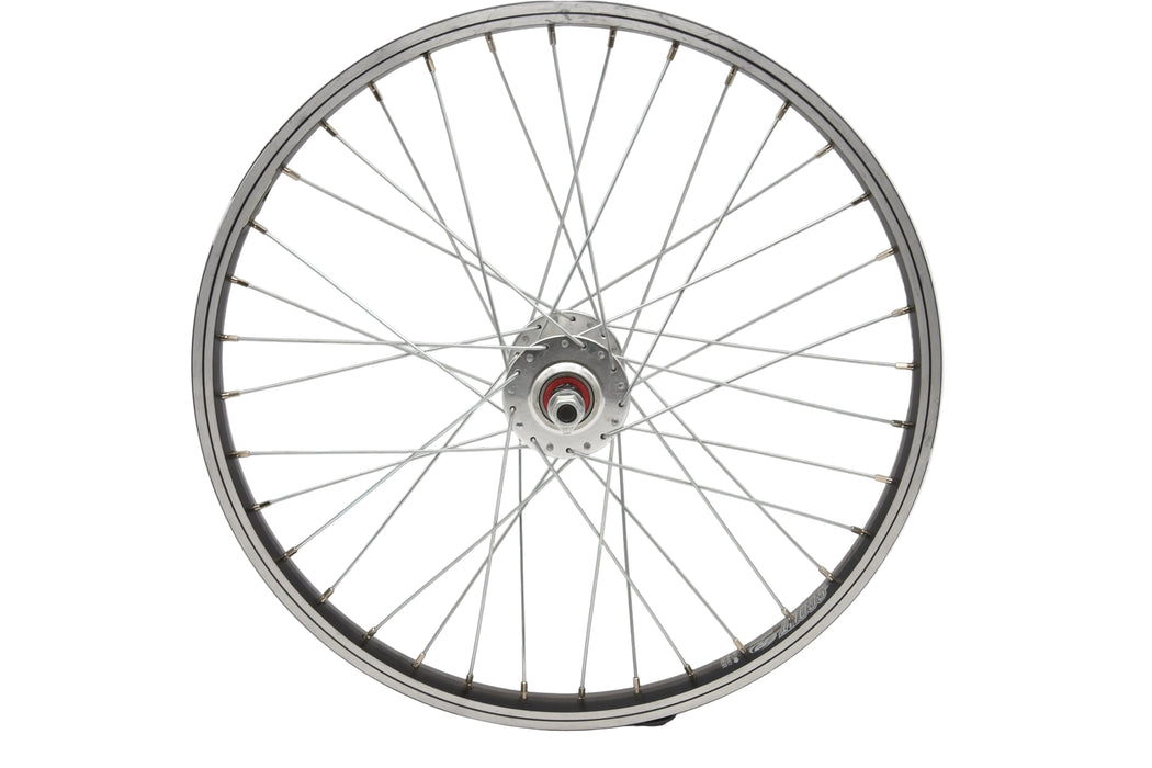 20 x 1.75 BLACK FRONT ALLOY 406 RIM WHEEL IDEAL FOLDERS, KIDS BIKES 100mm OLD (PAINT PEEL LOW PRIC