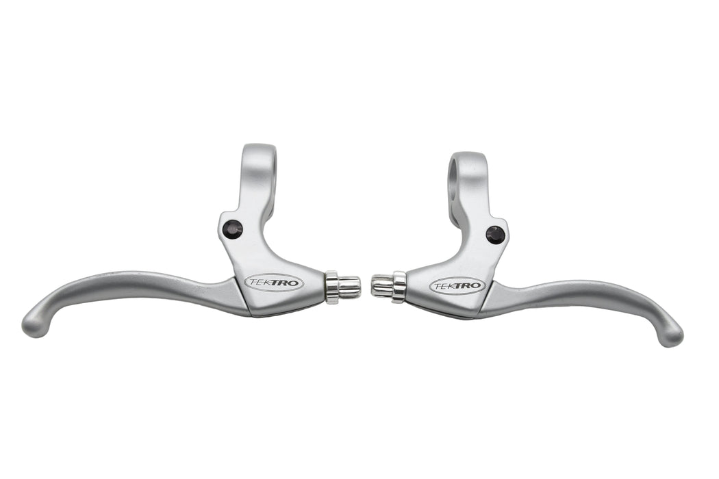 Pair Tektro Alloy bike Brake Levers for V Type Brakes Silver 4 Finger