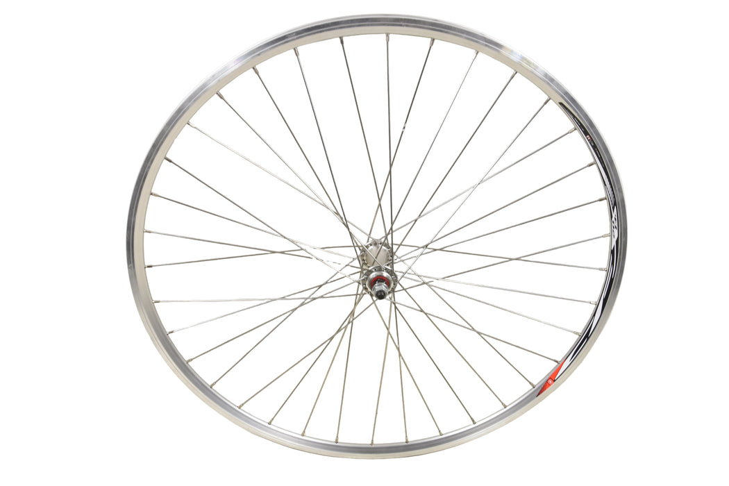 FRONT WHEEL 700c 622-13 FIXIE ROAD BIKE DOUBLE WALL PROFILE CFX RIM + SEALED HUB SILVER
