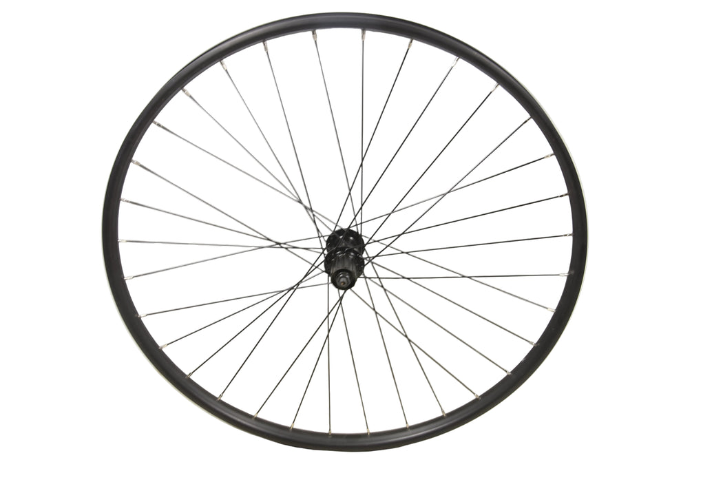 29er 700c CENTRE LOCK DISC REAR WHEEL SHIMANO FH-TX505 8/9/10 SPEED BLACK RIM 160mm ROTOR (SLIGHT MARKS)