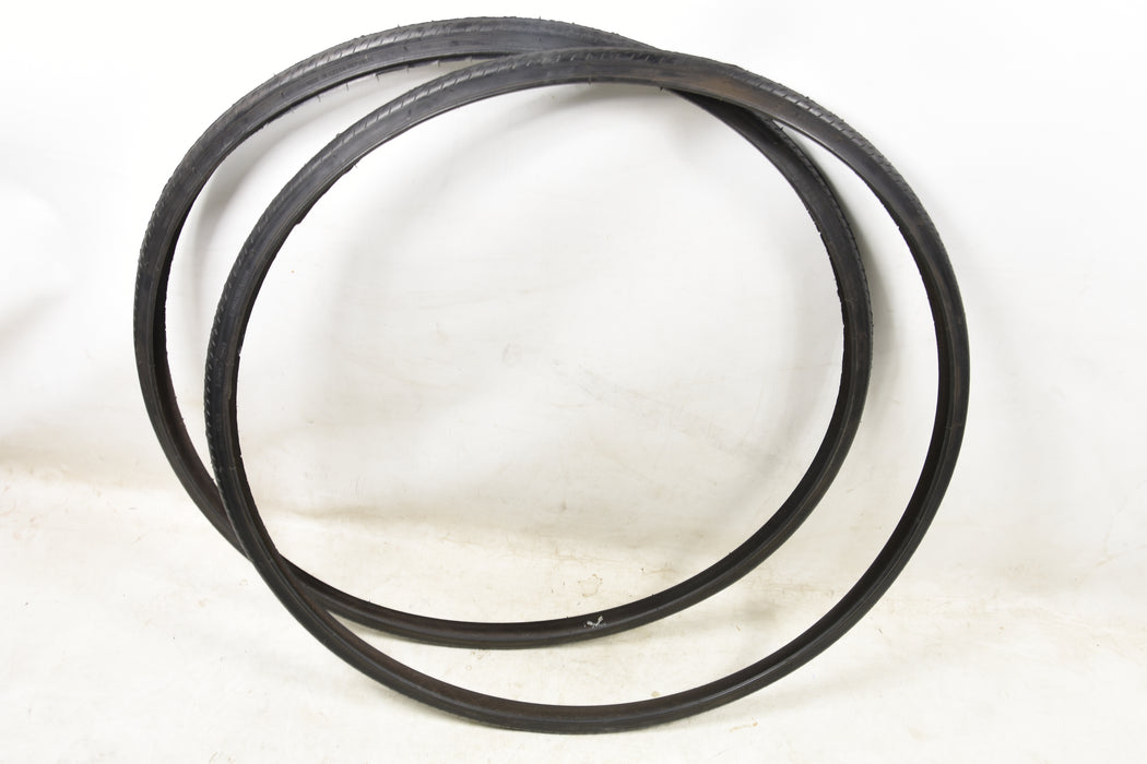 PAIR SLICK 700c x 20 BLACK TYRES NARROW FOR RACING BIKE Or FIXIE 622 - 20