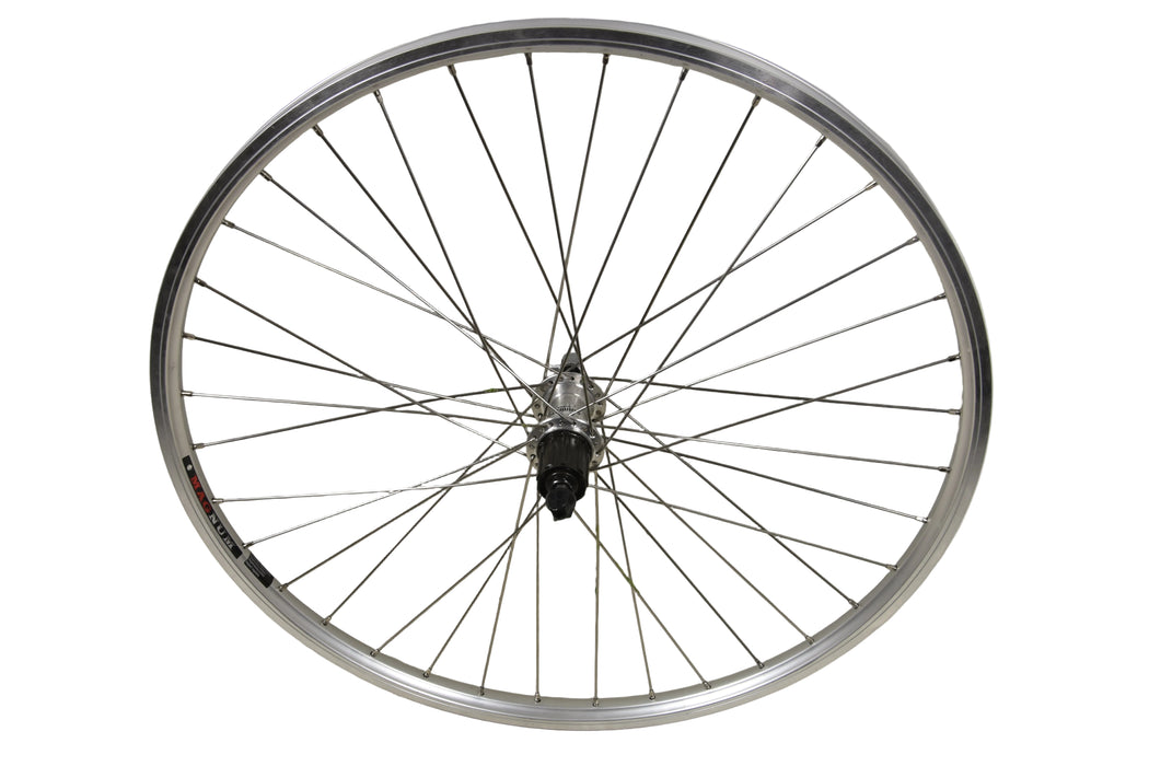 26" RIM 559 - 20 ATB REAR WHEEL SHIMANO FH-MC18 8/9/10 CASSETTE HUB SILVER RIM BRAKE
