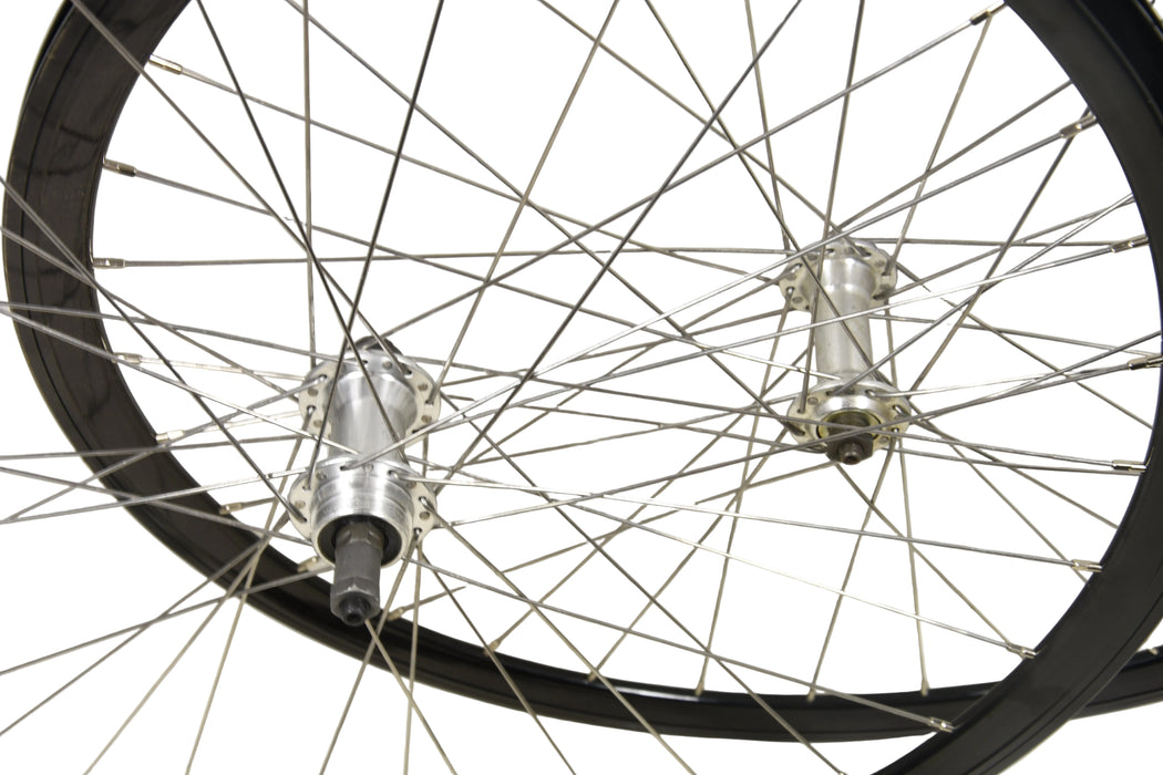 PAIR 700c (622 x 13) ROAD BIKE RACER WHEELS BLACK ALLOYRIMS Q/R HUBS 100/130mm