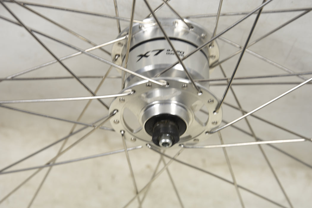 700c 28" Shimano DH-T660-3N Deore LX Dynamo Hub Front Wheel Silver Rim 622-19 Alloy