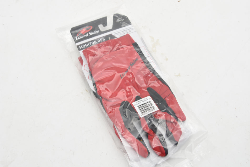 Lizard Skins Monitor Ops Performance Cycling Gloves Crimson Red Sizes XL, L, M