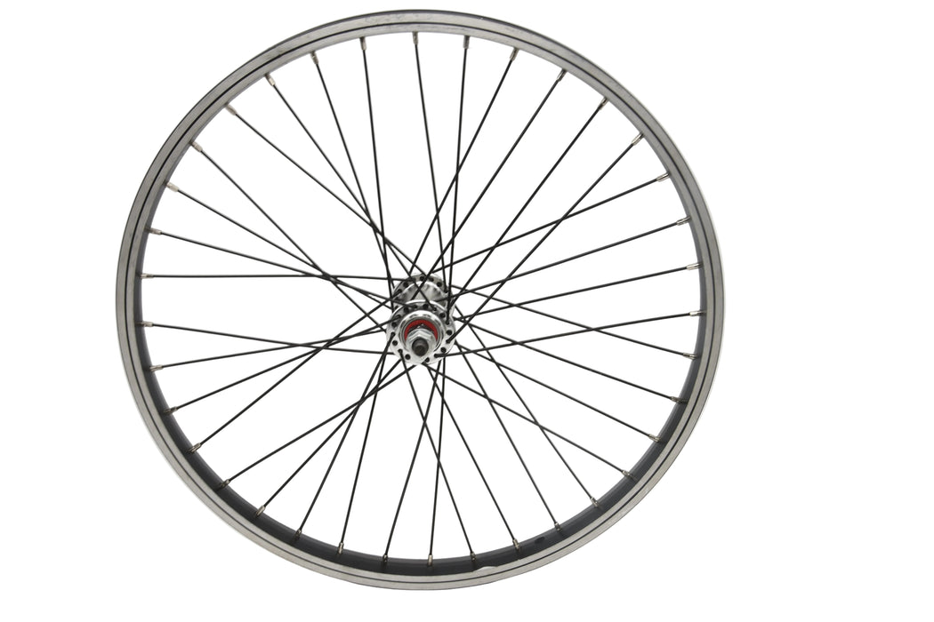 20 x 1.75 BLACK FRONT ALLOY 406 RIM WHEEL IDEAL FOLDERS, KIDS BIKES 100mm OLD (PAINT PEEL LOW PRIC