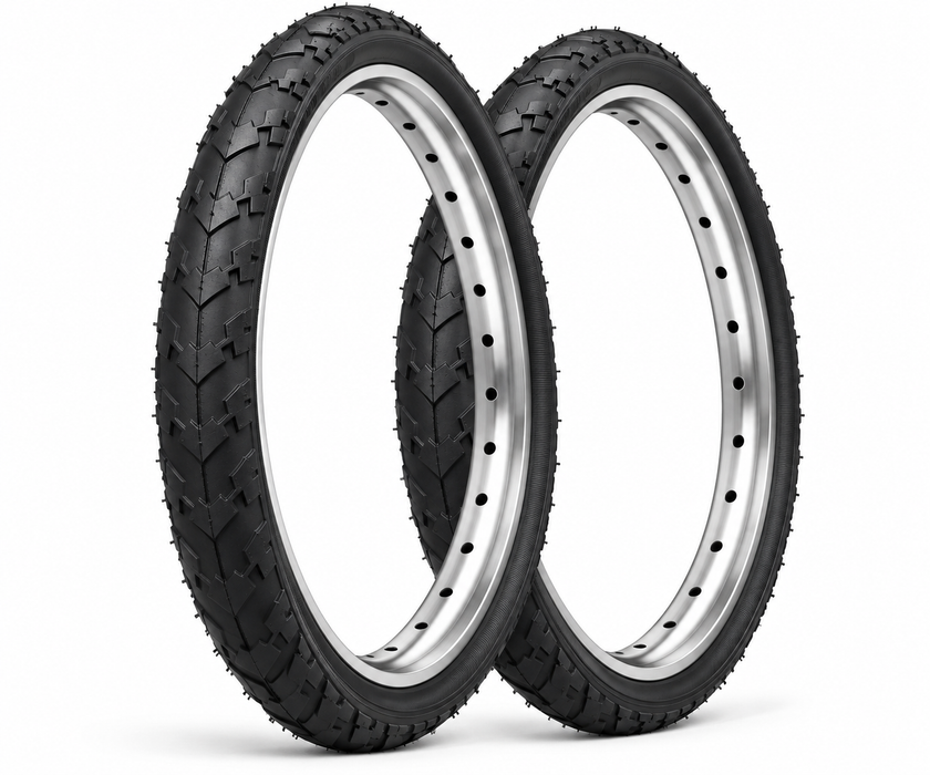 18 x 1.75 (47-355) Black Childrens BMX / MTB Tractor Tread Bike Tyre Or Tubes