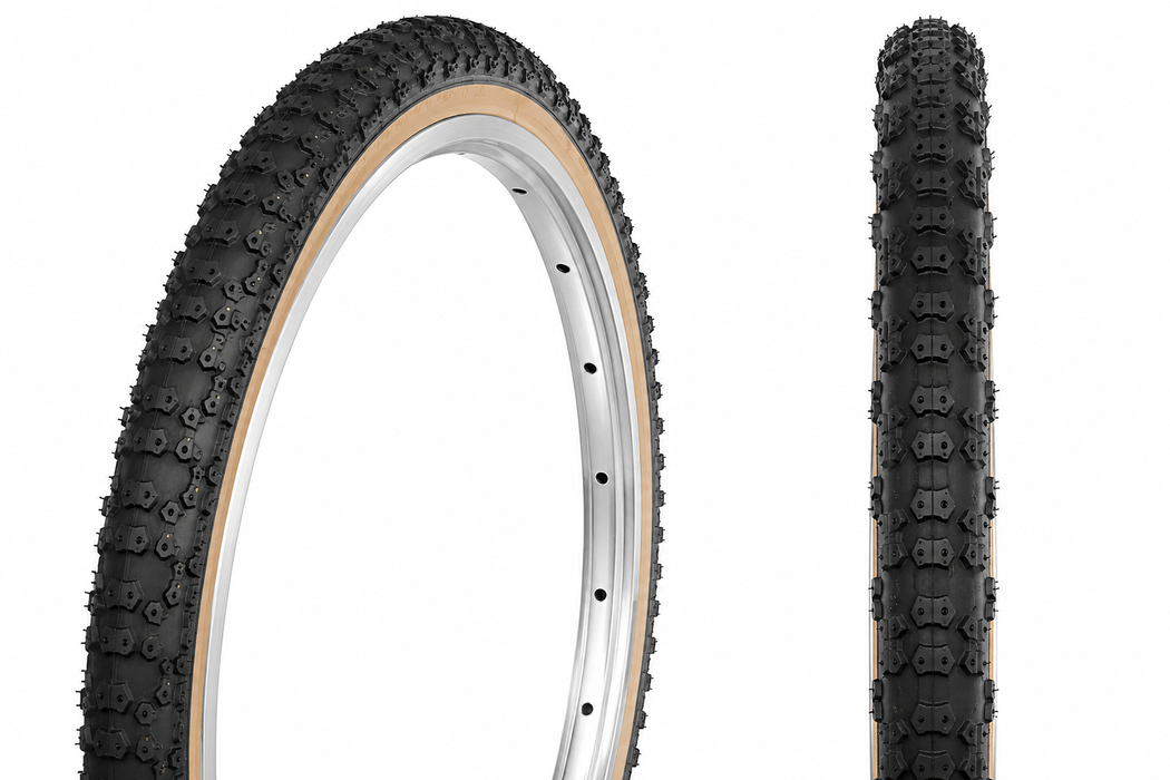 PAIR 20x1.75 BLACK AMBERWALL COMP 3 III TREAD TYRES FOR OLD SCHOOL BMX &RALEIGH BURNER