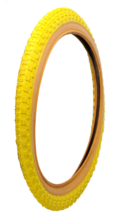 Pair 20 X1.75 Yellow Amberwall Comp Iii  BMX Tyres Raleigh Burner Old School
