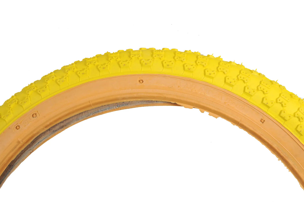 Pair 20 X1.75 Yellow Amberwall Comp Iii  BMX Tyres Raleigh Burner Old School