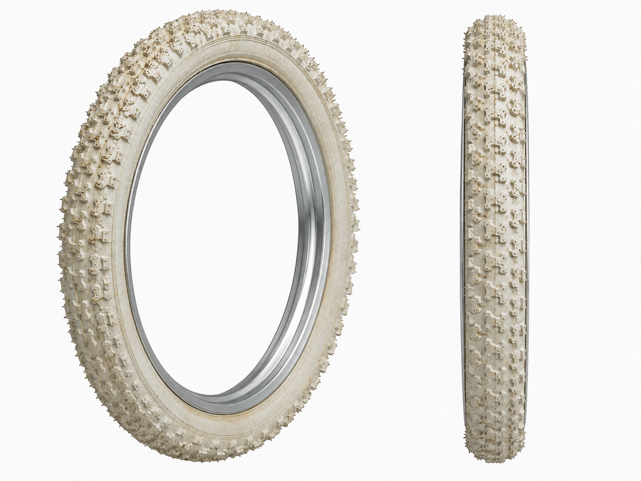 Pair (2) 16 X 1.75 Tyres All White Comp 3 Mini Bmx Kids Bike Comp Iii Tread Soiled Stock