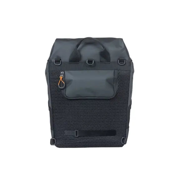 Basil Bicycle Pannier Rack Backpack Miles Tarpaulin Daypack 17Litre Black/Orange
