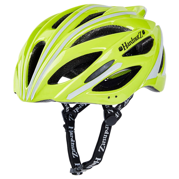 Road Bike Helmet - Hi Vis, Yellow | HN106 One Size 54cm - 62cm | Adults & Kids | Sportive, Racing, Training & Casual Bicycle Riders | Lightweight  Reflective Panels | EU & UKCA Certified