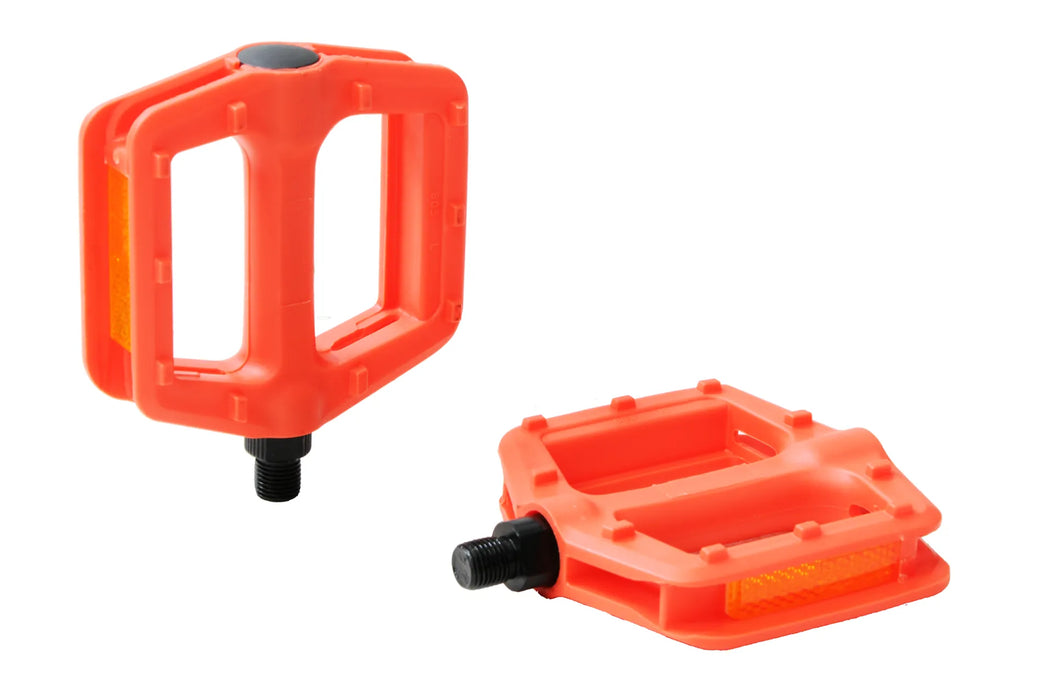 Pair Orange Resin 1/2" BMX Bike Platform Pedals For One Piece Crank OPC