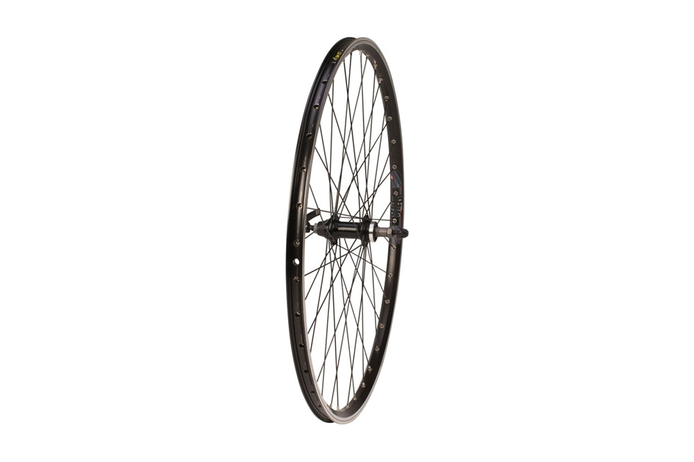 Raleigh 700c (622-19)  Bike Rear Wheel  Black Rim Quick Release Hub Screw on Freewheel Hub