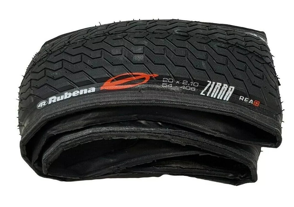 Rubena Zirra 20 x 2.10 54 - 406 Bmx Bike Folding Smooth Lightweight Rear Tyre