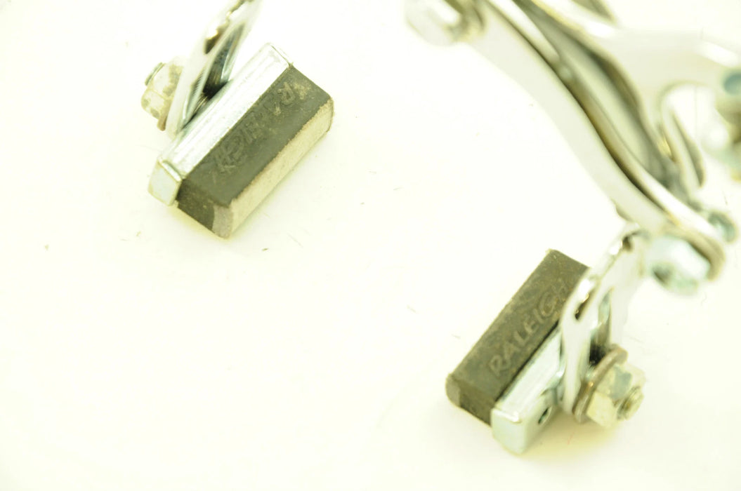 RKD 168 RALEIGH STIRRUP FRONT BRAKE CALIPER + “RAINCHECK” LEATHER BLOCKS