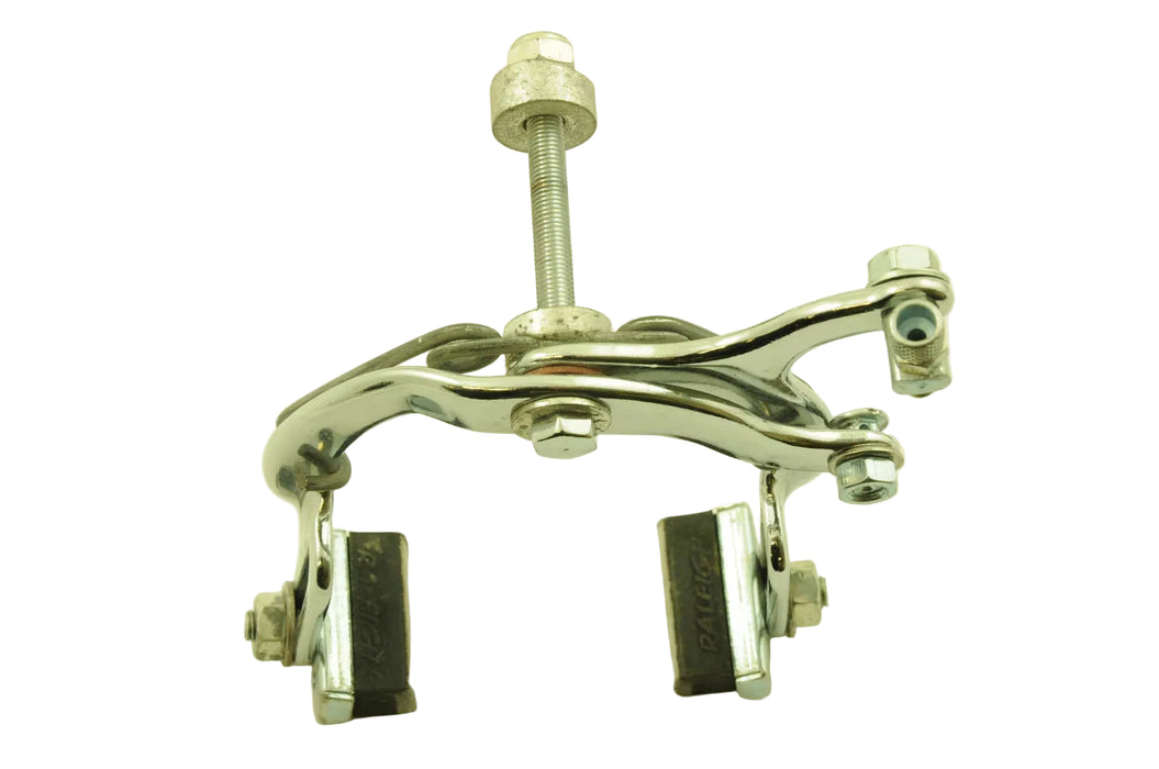 RKD 168 RALEIGH STIRRUP FRONT BRAKE CALIPER + “RAINCHECK” LEATHER BLOCKS