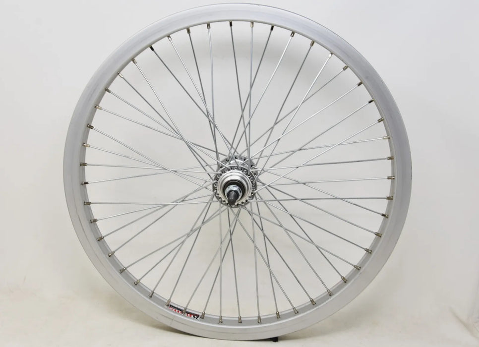 DIAMOND BACK 20” BMX FLIP FLOP 48 SPOKE REAR WHEEL SILVER 3/8" AXLE (9.5mm) 110mm  DROP-OUTS