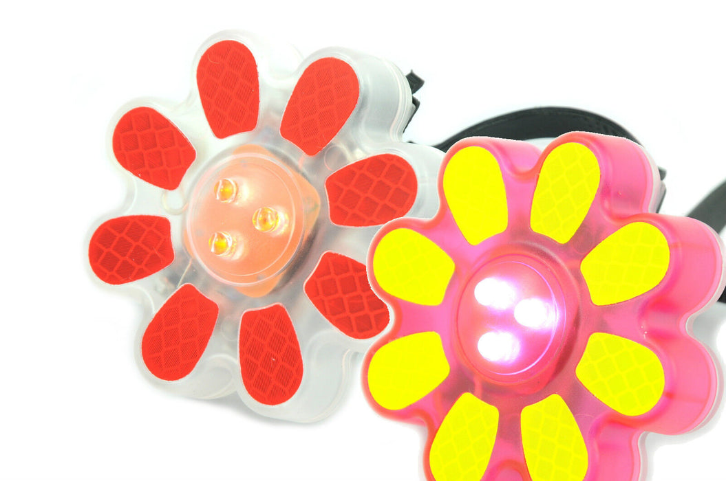 3 LED FRONT & REAR BICYCLE LIGHT FLOWER SHAPED IDEAL GIFT KIDS 50% OFF