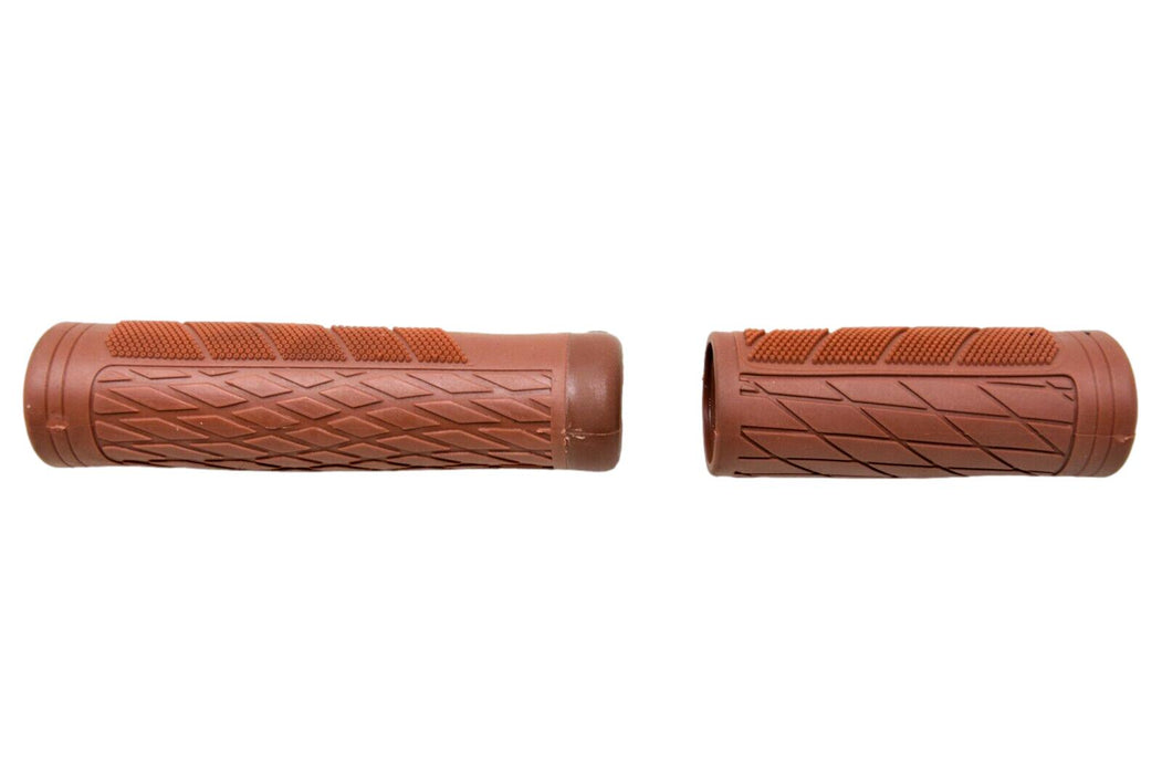 Brown Lock On Bike Handlebar Grips Sizes 92/132mm Ergo Shaped For Tw