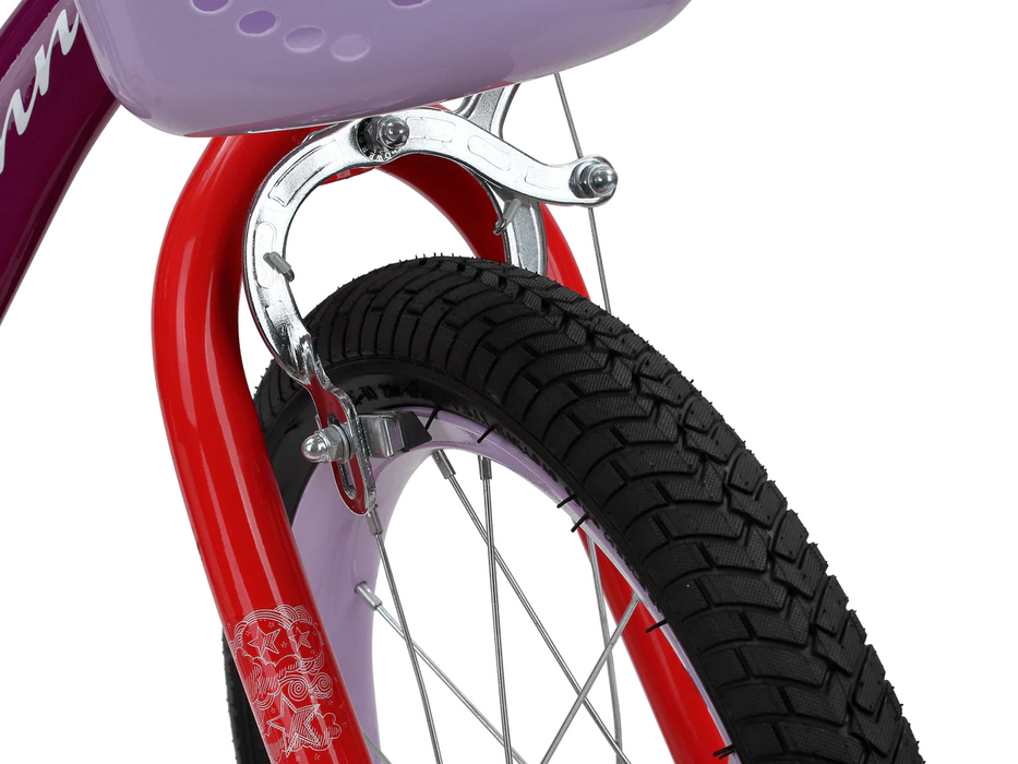 Schwinn Elm 16" Wheel Purple / Red Kids Bike With Stabilisers