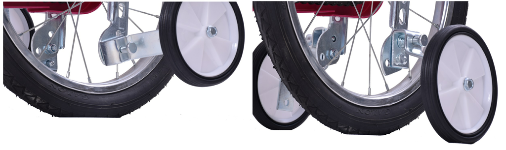 Flip up training outlet wheels