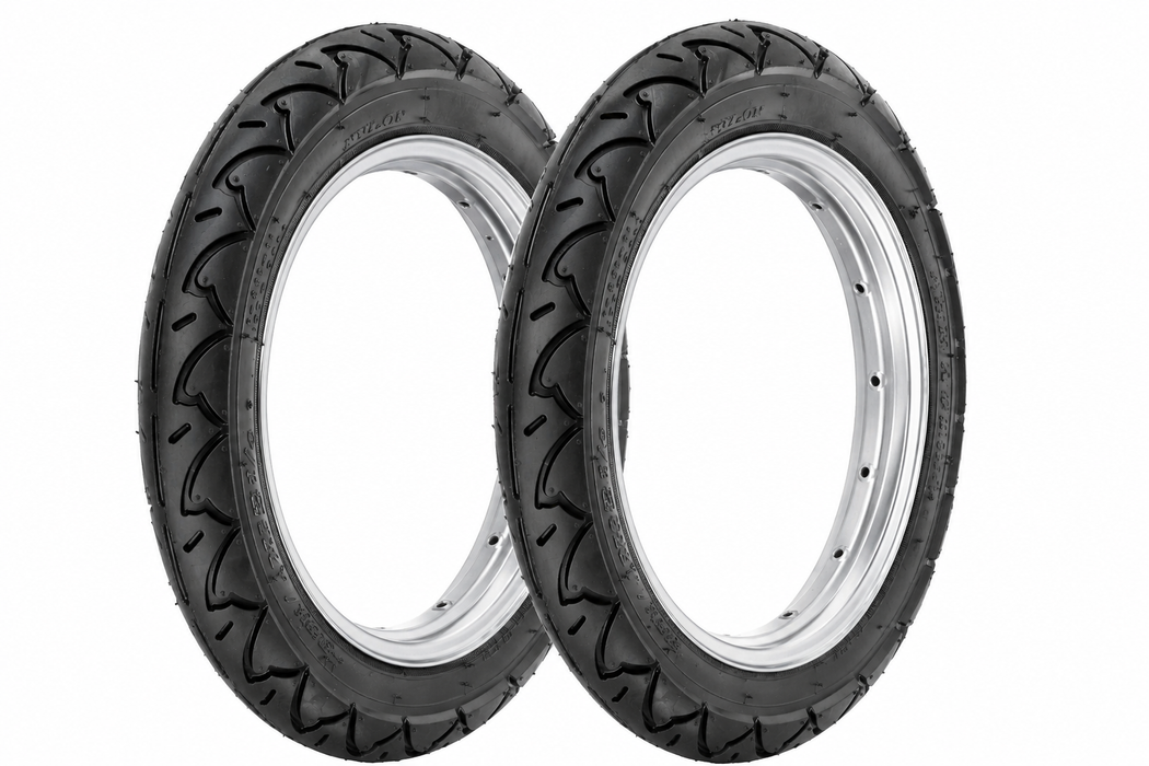 12 1/2 x 2 1/4 (54-203) Kids Bike / Scooter / Stroller Slick Black Tyre / Tubes