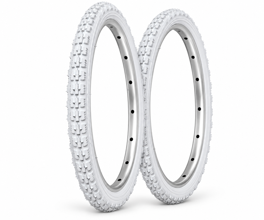 16" White Block Tread Tradional 16 x 1 3/8 (37-349) - Tyre / Tubes
