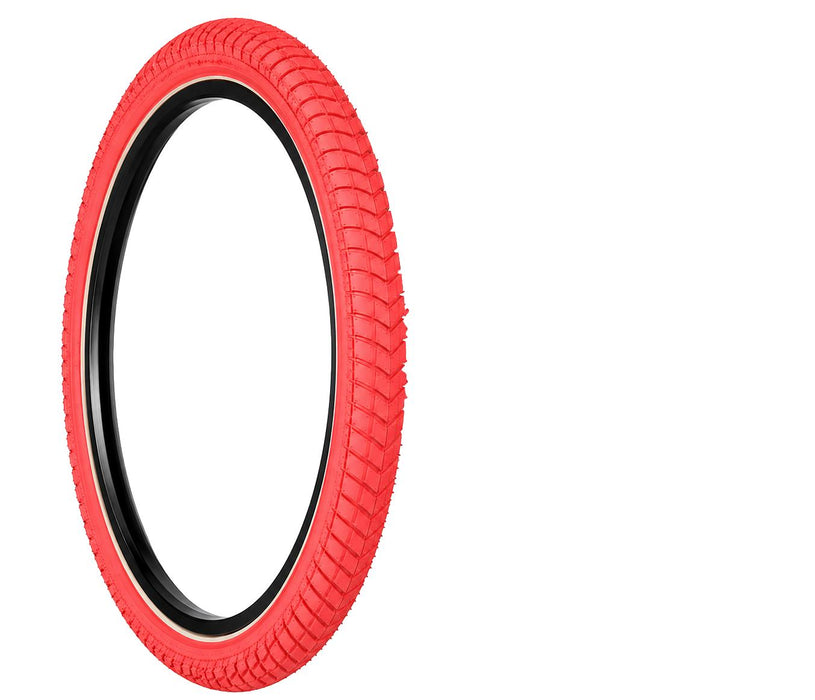 20 x 1.95 RED BMX FREESTYLE TYRES THAT ALSO SUIT 20 x 1.75 & 20 x 2.125