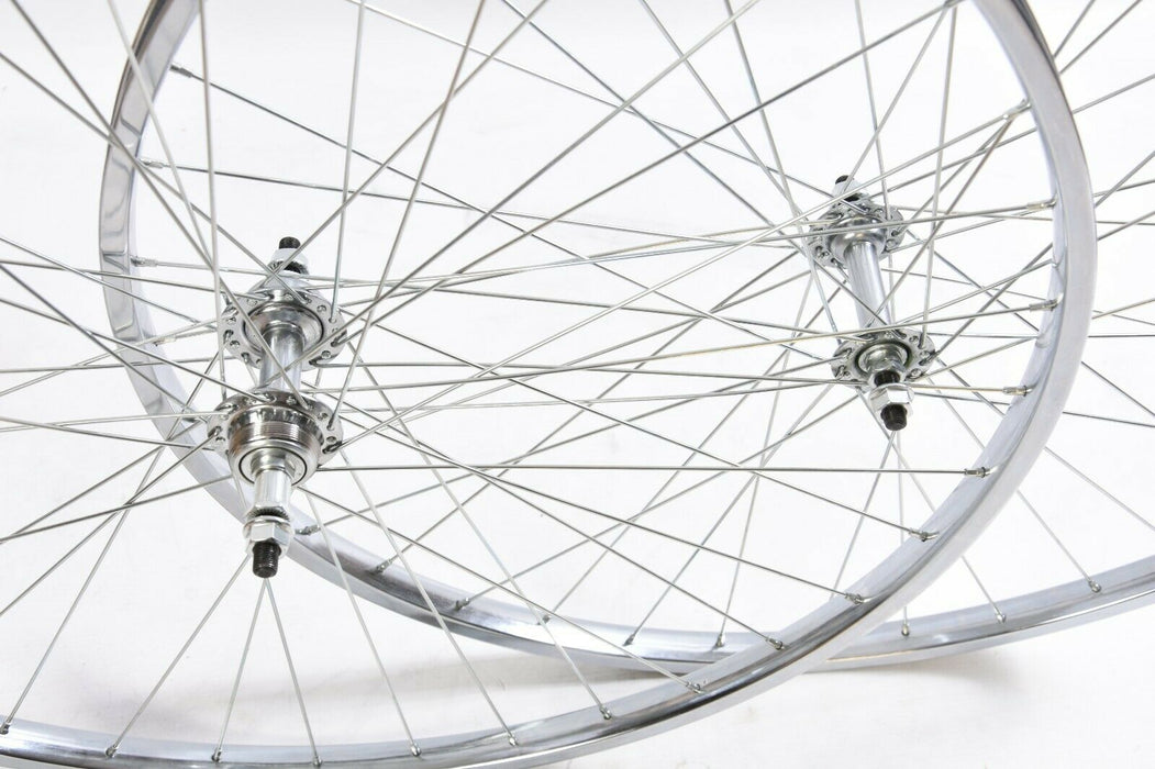PAIR 27 x 1 1/4” VINTAGE RACER RACING CLASSIC RACE BIKE CHROME RIM ...
