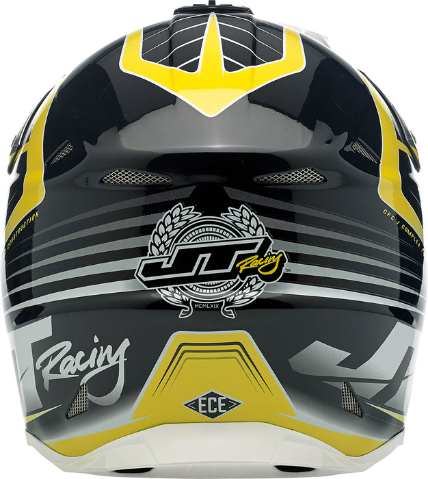 JT Racing ALS 2.0 Moto-X - Motocross Helmet – Small - White, Black, Yellow