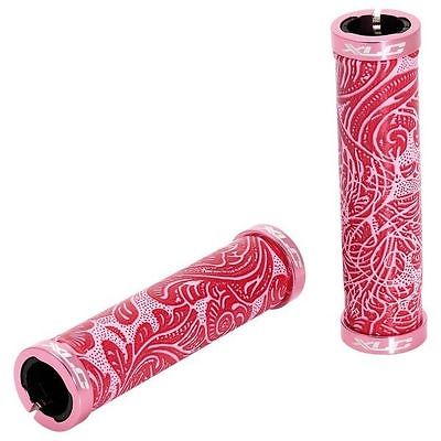 XLC LIFESTYLE HERITAGE BIKE HANDLEBAR GRIPS DOUBLE LOCK ON PINK RED EN