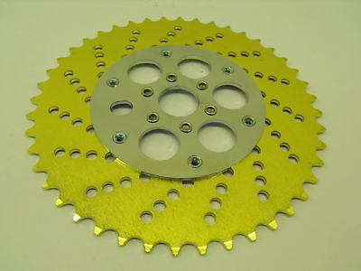 OLD SCHOOL BMX 44 TEETH CHAINRING VERY SPECIAL UNIQUE GOLD 80'S MADE