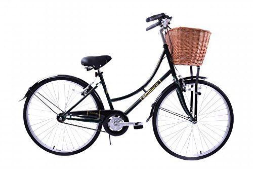 HERITAGE CLASSIC DUTCH STYLE LADIES TRADITIONAL BIKE WICKER BASKET GRE