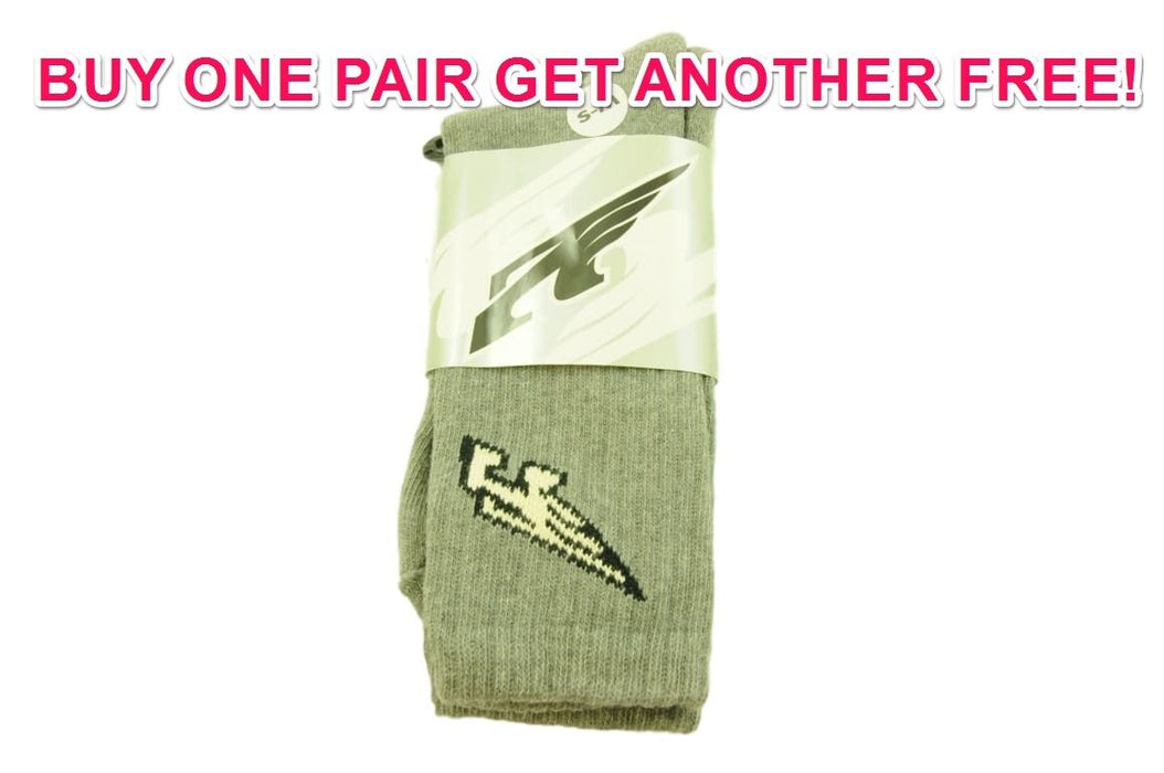 Mens Crew Length 6 - 8 All Grey Arnette Sports Socks Buy One Pair Get One Free