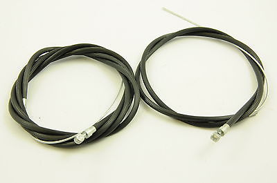 RALEIGH CHOPPER BIKE MK 1 or 2 RIBBED BLACK FRONT AND REAR BRAKE CABLE SET