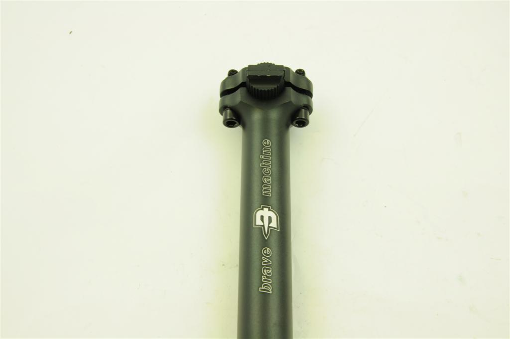 BRAVE MACHINE 31.6mm MTB BIKE SEAT POST DOUBLE CLAMP BLACK SADDLE PIN 350mm NEW