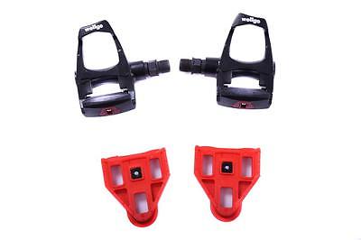 PAIR CLIPLESS ROAD BIKE PEDALS WITH CLEATS “WELLGO” W-40 LIGHTWEIGHT PEDALS