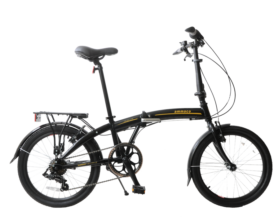 Folding Bike Unisex Bike 20" Wheel 7 Speed Light Perfect For Caravaners & Commuters Black