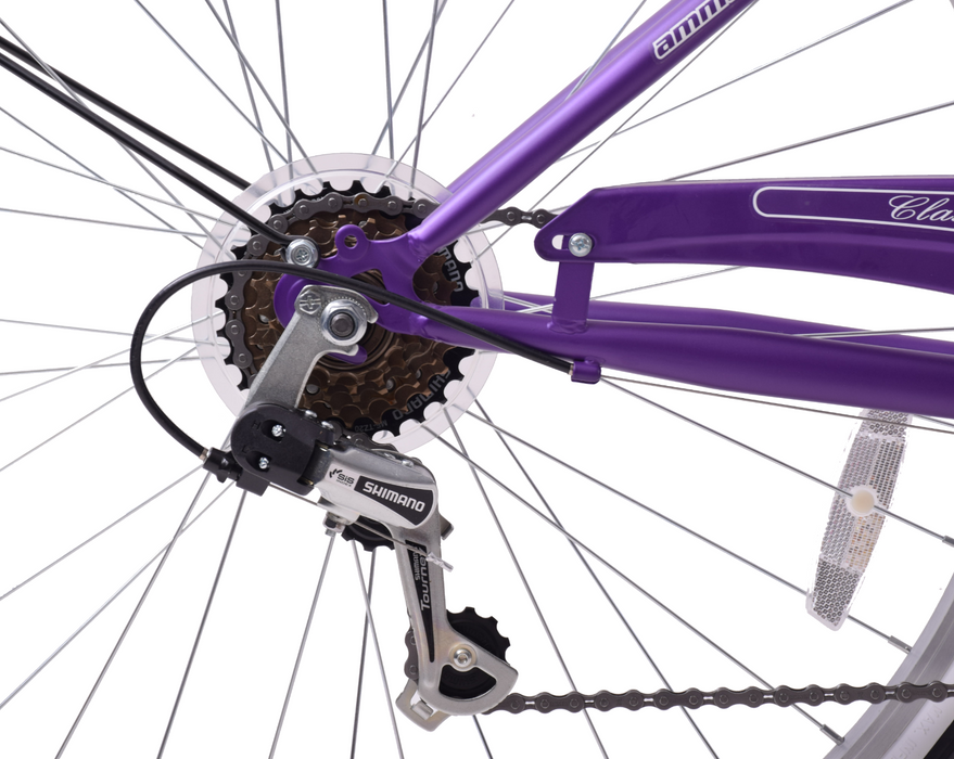 Ladies Lifestyle Bike Classique 26" Wheel Basket Purple 16" Frame