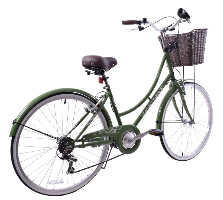 Ladies Lifestyle Bike Classique 26" Wheel Basket Green 19" Frame