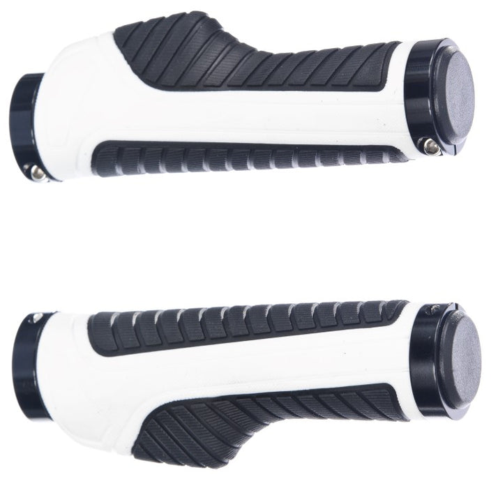 High Quality Handlebar Grips With Ergonomic Lock On - Black and White 130mm