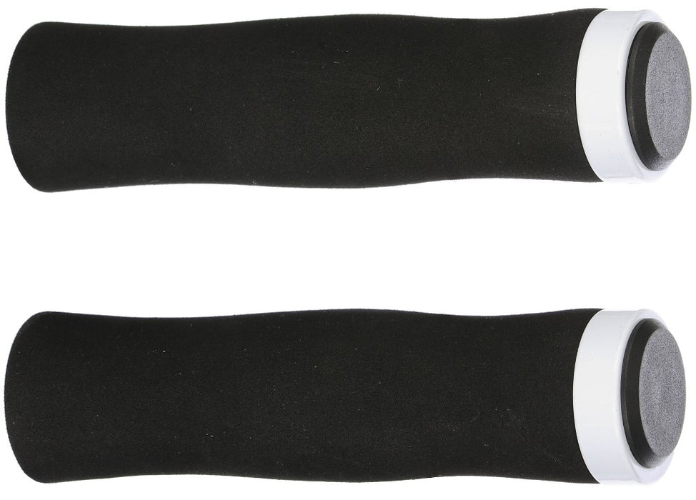 High Quality Foam Lock On Handlebar Grips - Black and White 130mm