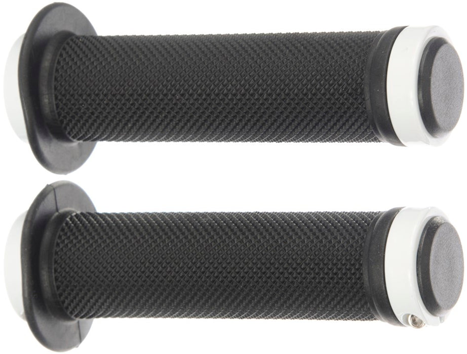 High Quality Lock On Handlebar Grips Black and White with Flange 130mm